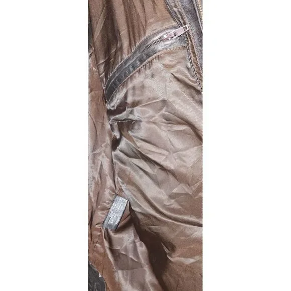 VTG Wilsons Leather Experts Men's Brown Leather Jacket XL Zip